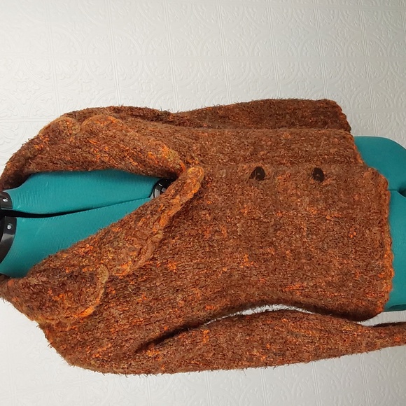 Carole Little- Rich brown & orange knit tailored fall sweater - Picture 2 of 3